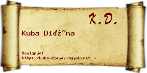 Kuba Diána névjegykártya